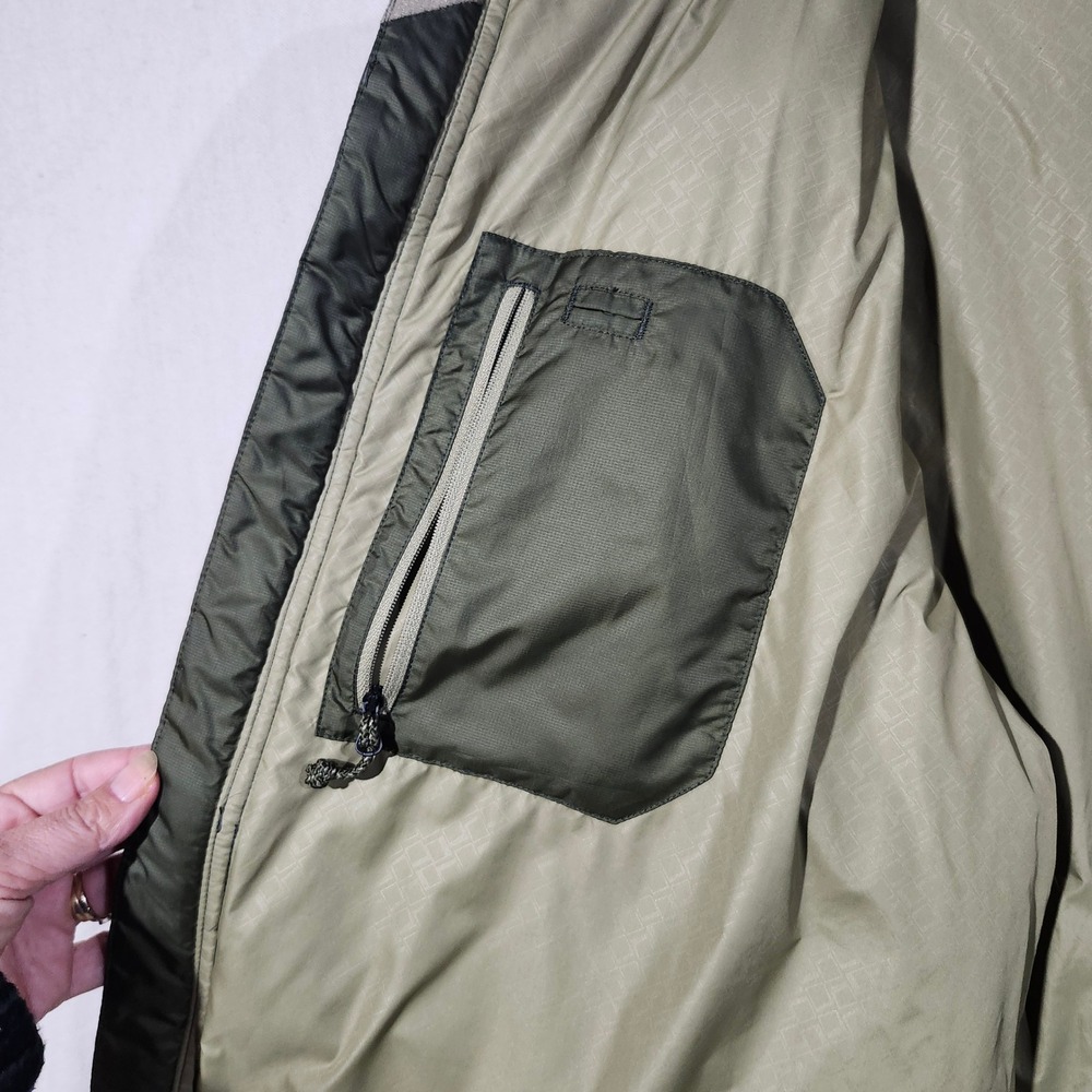 Cabelas Mens 2XL Tall 650 Down Puffer Jacket Olive Green Reinforced Elbows Tall - Picture 9 of 14